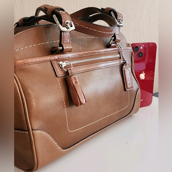 Coach Hamilton Burnished Glove Tanned Genuine Leather Satchel Handbag Like New - Picture 5 of 16